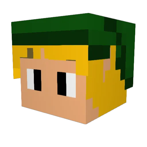 LOMTY Minecraft avatar head, 3D render