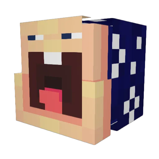 LONG0719 Minecraft avatar head, 3D render
