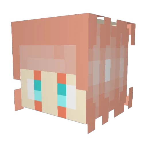 LOSTROBO Minecraft avatar head, 3D render
