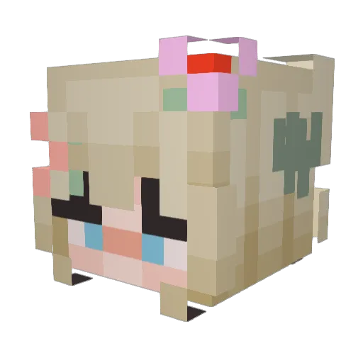 LOTL_kk Minecraft avatar head, 3D render