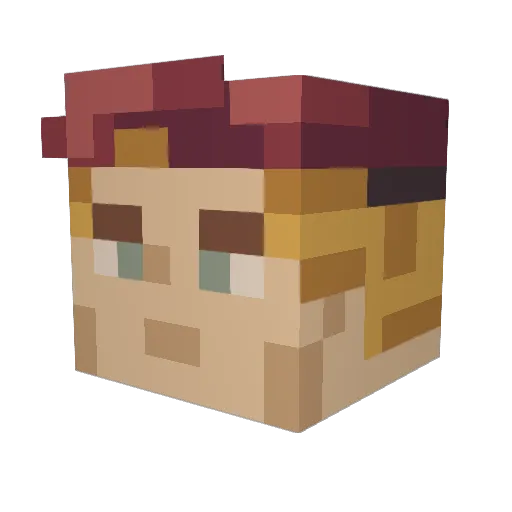 LOT_11 Minecraft avatar head, 3D render