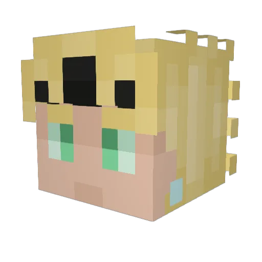 LOUFARTED Minecraft avatar head, 3D render
