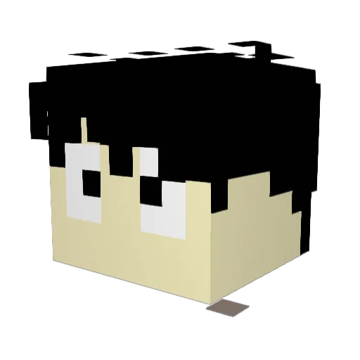 LOUSUS Minecraft avatar head, 3D render