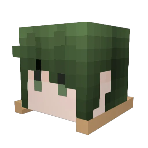 LOVERofNEGI Minecraft avatar head, 3D render