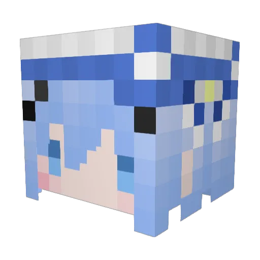 LOnight Minecraft avatar head, 3D render