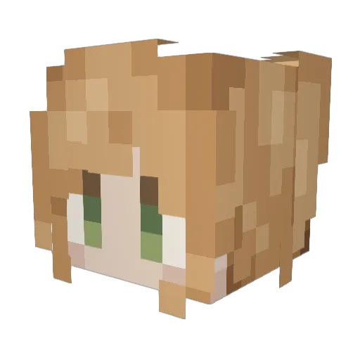 LOuOxr Minecraft avatar head, 3D render