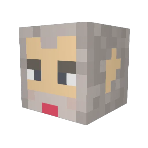 LOzzOx Minecraft avatar head, 3D render
