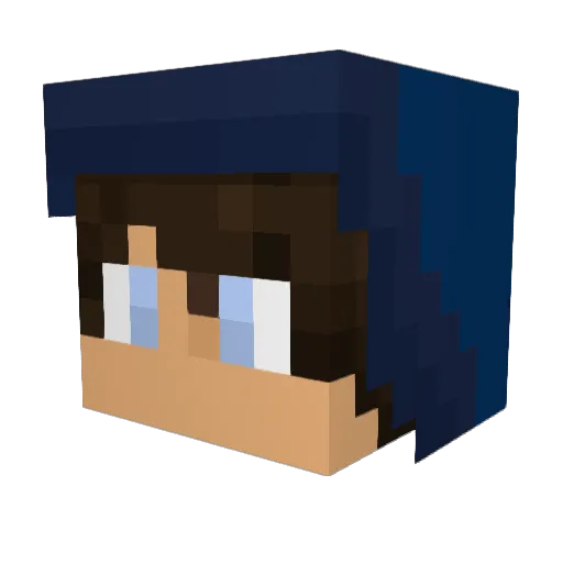 LPMarioK Minecraft avatar head, 3D render