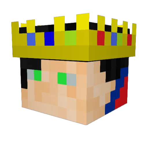 LPT9 Minecraft avatar head, 3D render