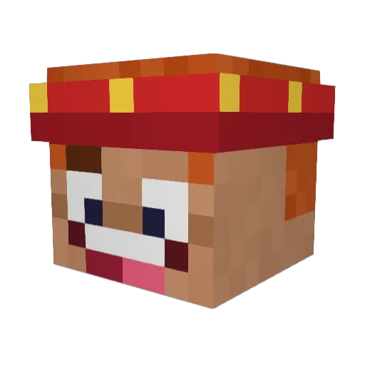 LQU99 Minecraft avatar head, 3D render