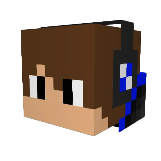 LRG08 Minecraft avatar head, 3D render