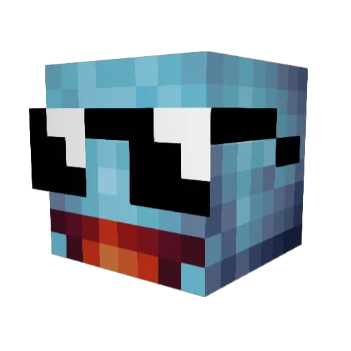 LR_Krillin Minecraft avatar head, 3D render