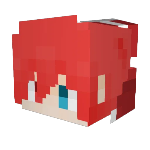 LRedT Minecraft avatar head, 3D render