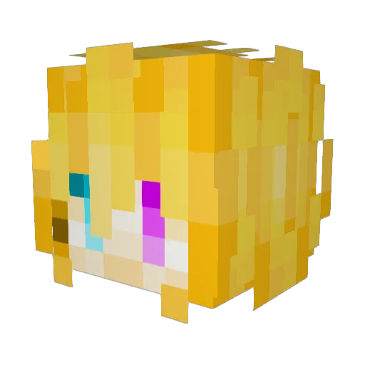 LSX_xia Minecraft avatar head, 3D render
