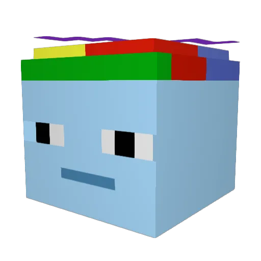LT3a Minecraft avatar head, 3D render