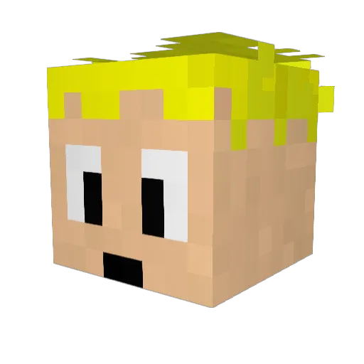 LTR90 Minecraft avatar head, 3D render