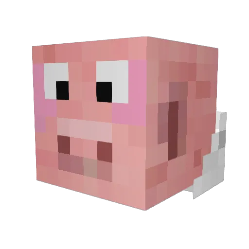 LTUPiggy Minecraft avatar head, 3D render