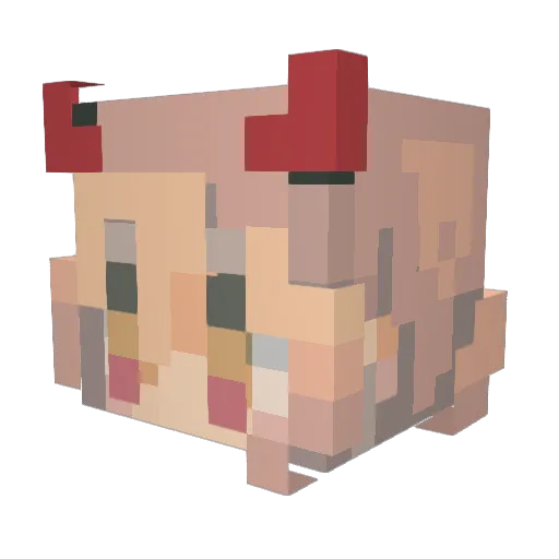 LT______ Minecraft avatar head, 3D render