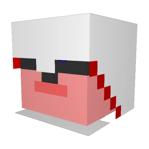 LUBA_13 Minecraft avatar head, 3D render