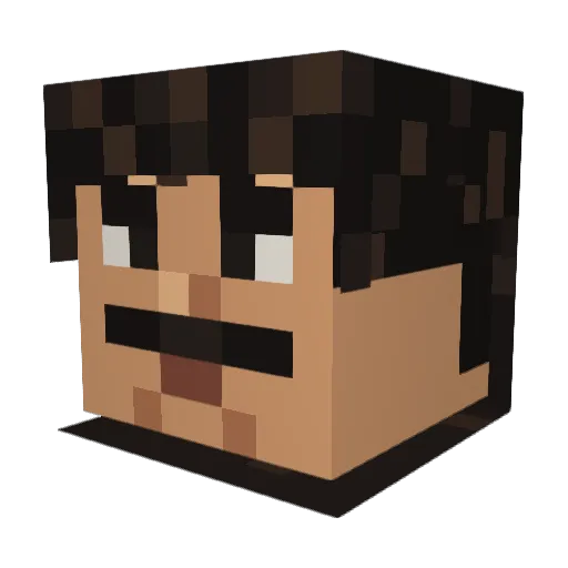 LUCCAMA Minecraft avatar head, 3D render