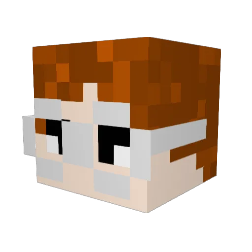 LUCY76 Minecraft avatar head, 3D render