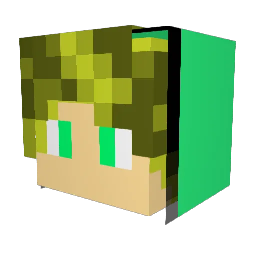 LUD0C Minecraft avatar head, 3D render