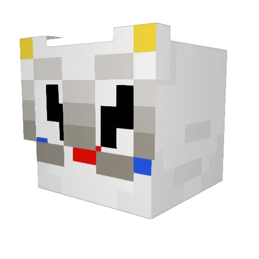 LUDAFOX Minecraft avatar head, 3D render