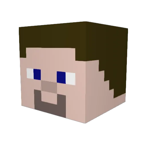 LUFC Minecraft avatar head, 3D render