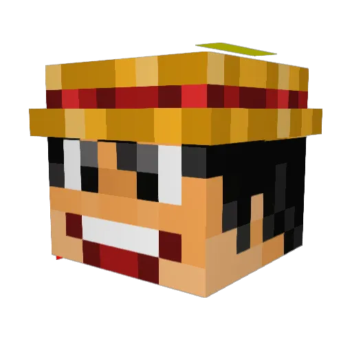 LUFFYZC Minecraft avatar head, 3D render