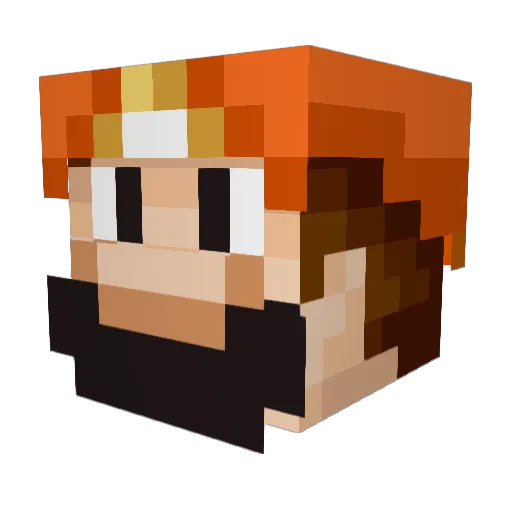 LUIGINOID2_0 Minecraft avatar head, 3D render