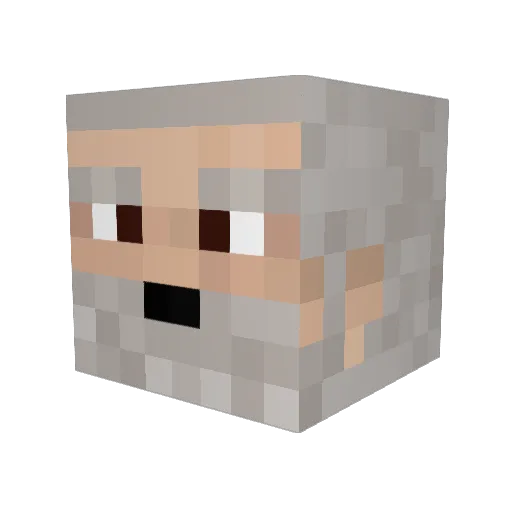 LUK0310 Minecraft avatar head, 3D render