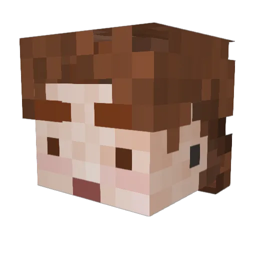LUKETOX Minecraft avatar head, 3D render