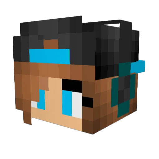 LUMINHA_17 Minecraft avatar head, 3D render