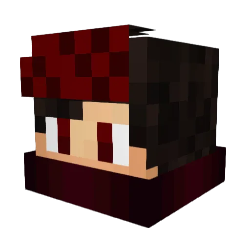 LUNOZ Minecraft avatar head, 3D render