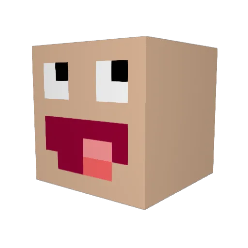 LUUUC__00 Minecraft avatar head, 3D render