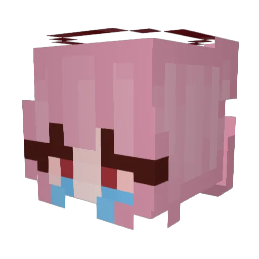 LUVAHZ Minecraft avatar head, 3D render