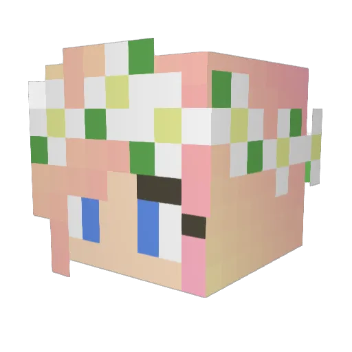 LUVJADE Minecraft avatar head, 3D render