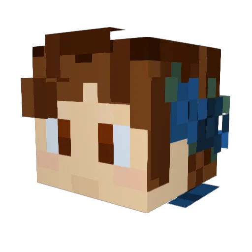LUVrickylux Minecraft avatar head, 3D render