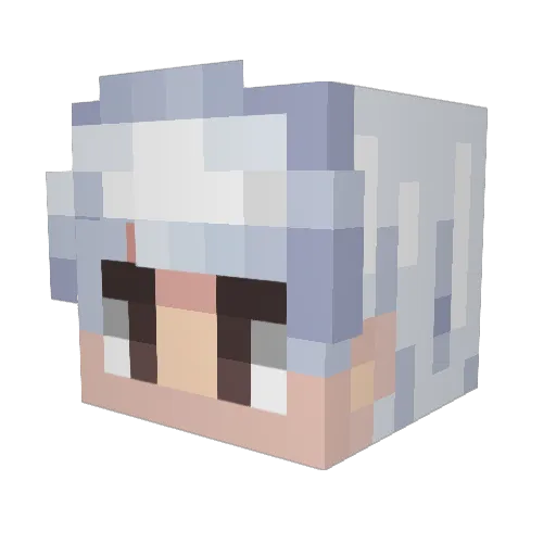 LUWA Minecraft avatar head, 3D render