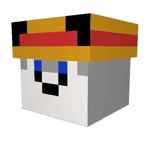 LUWILF Minecraft avatar head, 3D render