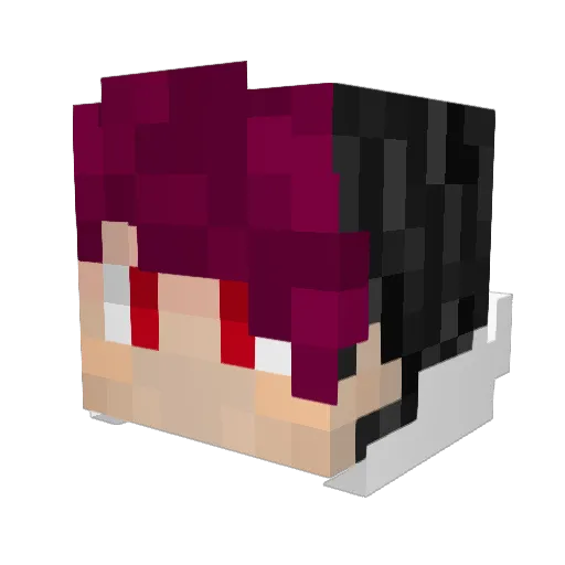 LUWMTV Minecraft avatar head, 3D render