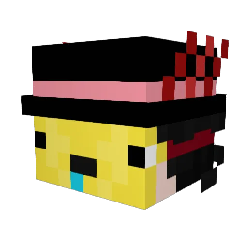 LUXSM Minecraft avatar head, 3D render