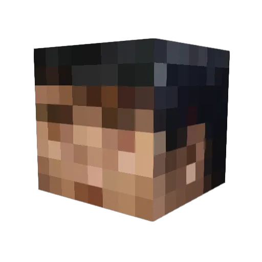 LUXUP Minecraft avatar head, 3D render