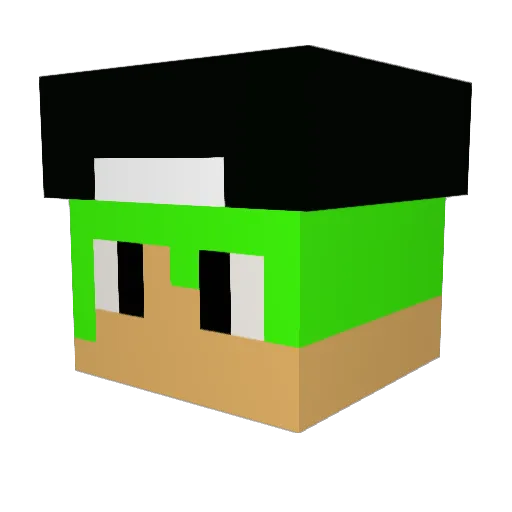 LUYZ157 Minecraft avatar head, 3D render