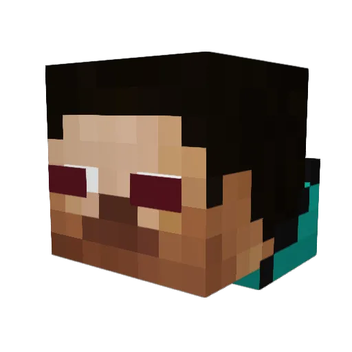LUYangMan Minecraft avatar head, 3D render