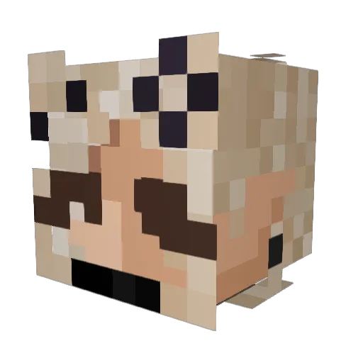 LVCATIE Minecraft avatar head, 3D render