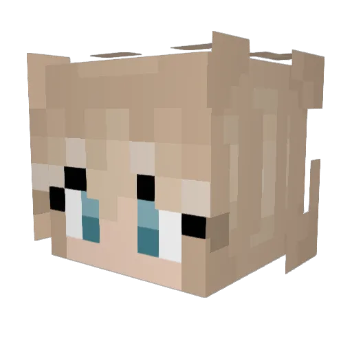 LVXAS Minecraft avatar head, 3D render