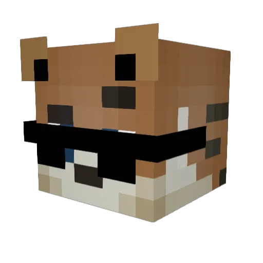 LV_LEVI Minecraft avatar head, 3D render