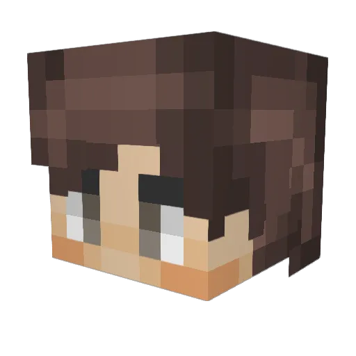 LW0820 Minecraft avatar head, 3D render