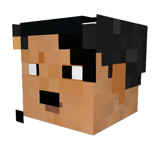 LWYen Minecraft avatar head, 3D render